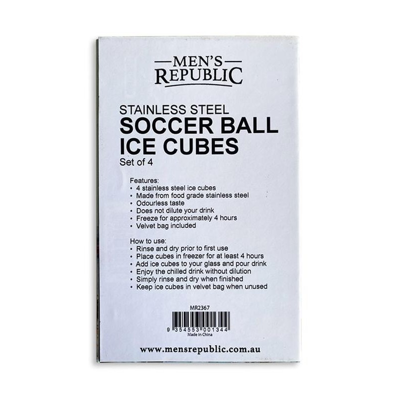 Soccer Ball Steel Ice Cubes (Set of 4) - 3