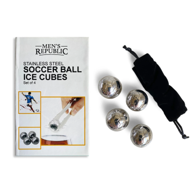 Soccer Ball Steel Ice Cubes (Set of 4) - 1