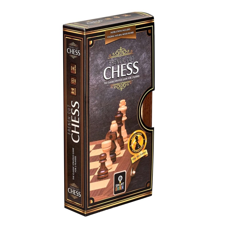Foldable Wooden French Cut Chess Set - 30cm - 3