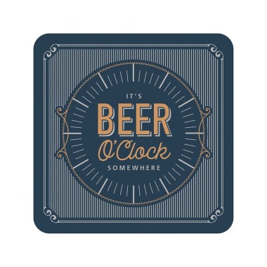 Beer O'Clock Premium Drink Coaster - Pack of 5 - 1