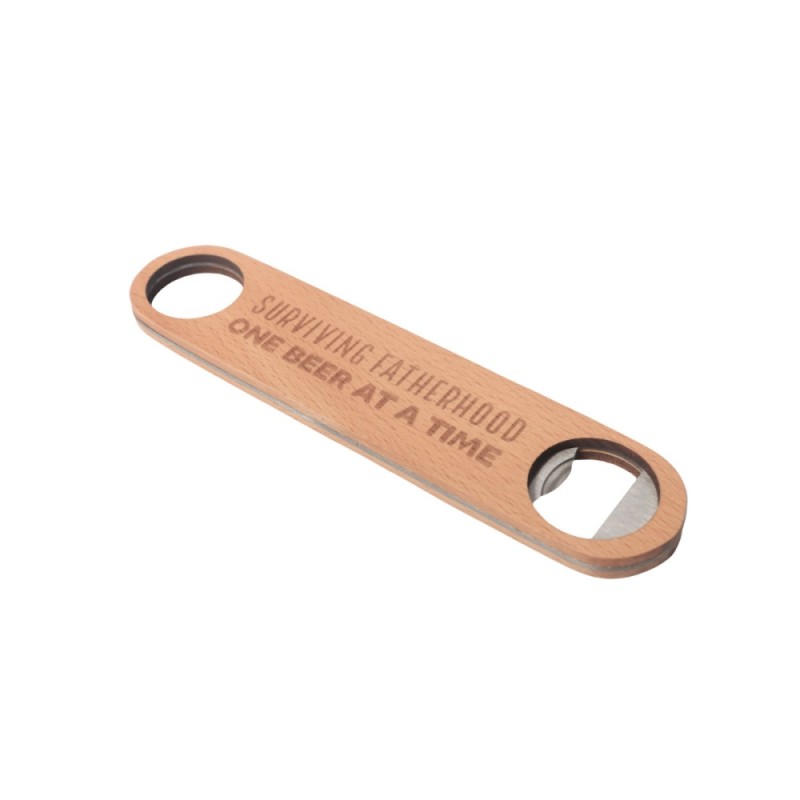 Surviving Fatherhood One Beer At A Time Wooden Bottle Opener - 1