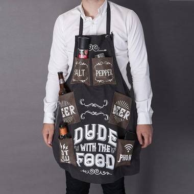 Dude With The Food Mans Canvas Apron - 1