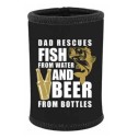 Dad Rescues Fish From Water And Beer From Bottles Stubby Holder - 1