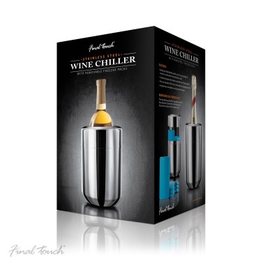 Stainless Steel Wine Chiller with Removable Freezer Packs by Final Touch - 4