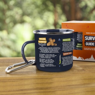 Survival Guide Enamel Mug with Carabiner - 1