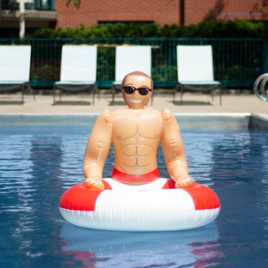 Drinking Buddies Inflatable Hunk Pool Ring - 2