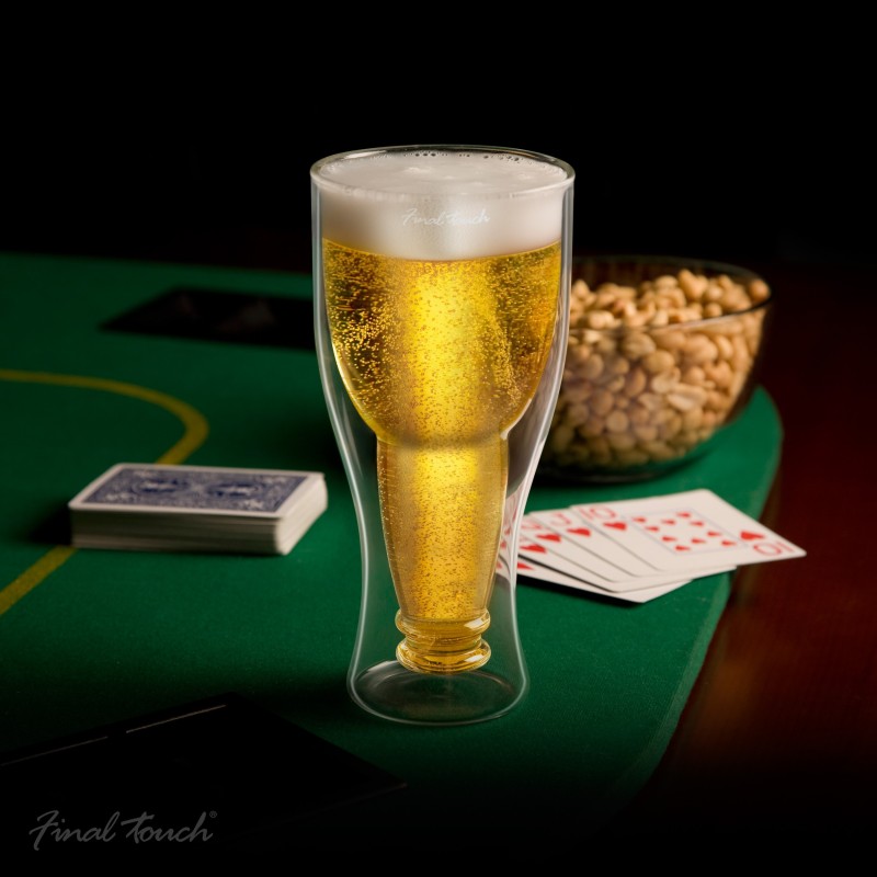 Double Wall Bottoms Up Beer Glass by Final Touch