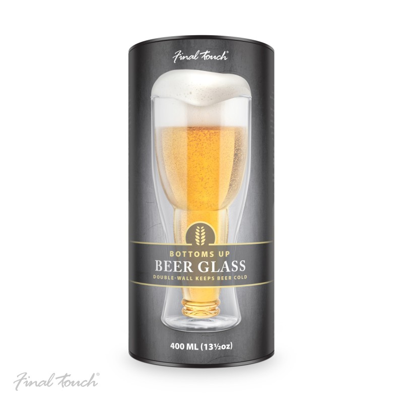 Double Wall Bottoms Up Beer Glass by Final Touch