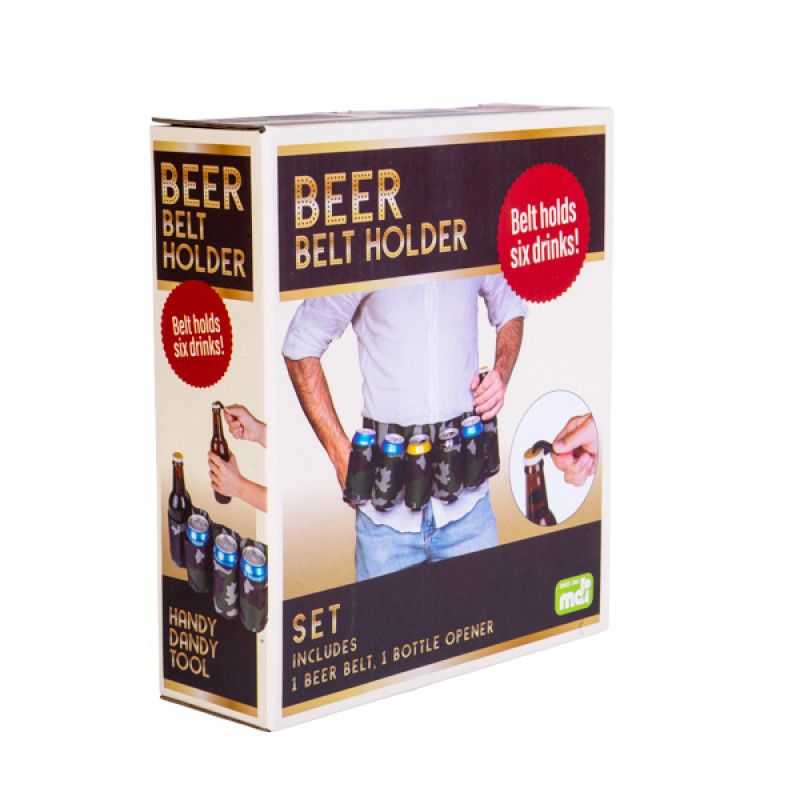 Camo Beer Belt Holder with Bottle Opener