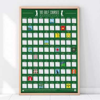 100 Golf Courses Scratch Off Bucket List Poster by Gift Republic - 1