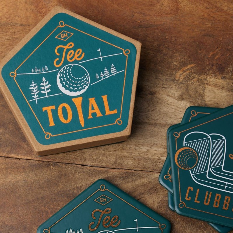 Ceramic Golf Coaster Set of 4 by Gentlemen's Hardware