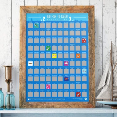100 Fish to Catch Scratch Off Bucket List Poster by Gift Republic - 1