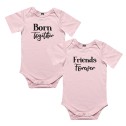 Born Together Friends Forever Twins Matching Bodysuit - 3