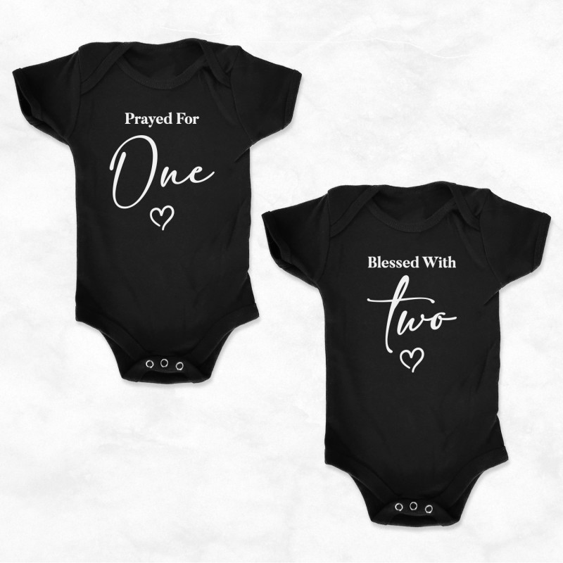 Prayed For One Blessed With Two Twins Matching Bodysuit - 2