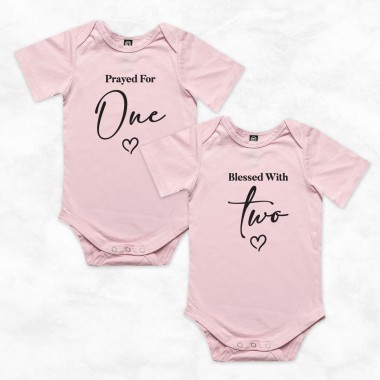 Prayed For One Blessed With Two Twins Matching Bodysuit - 4