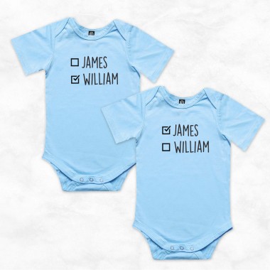 Personalised Twins Names Matching Bodysuit - 3