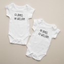 Personalised Twins Names Matching Bodysuit - 1