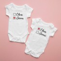 Personalised Twins Names With Heart Matching Bodysuit - 1