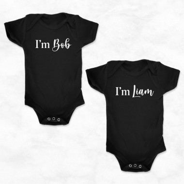 Personalised Tell Twins Apart Twins Matching Bodysuit - 1