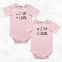 Personalised Twins Names Matching Bodysuit - 4