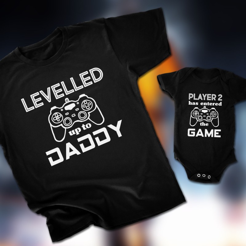 Gamer Dad Level Up Matching T-Shirt | DadShop