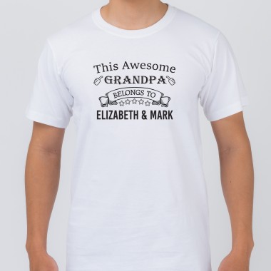 Personalised This Awesome Grandpa T-Shirt - 1