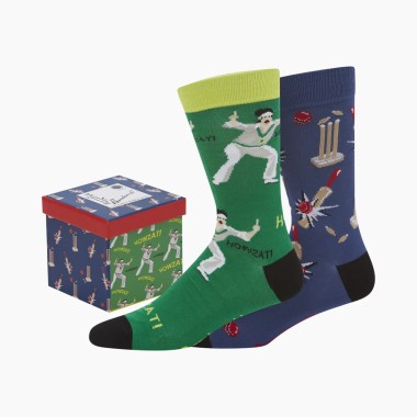 Mens Howzat 2pk Socks Gift Box by Bamboozld - 1