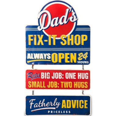Dad's Fix It Shop Retro Metal Sign - 1