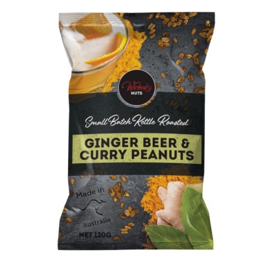 Wicked Nuts Kettle Roasted Ginger Beer and Curry Peanuts 120g - 1