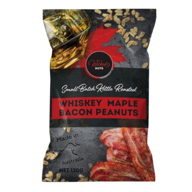 Wicked Nuts Kettle Roasted Whiskey Maple Bacon Peanuts 120g - 1