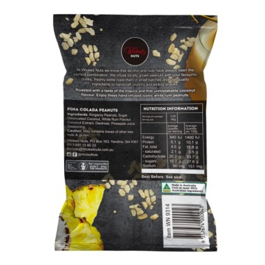 Wicked Nuts Kettle Roasted Pina Colada Peanuts 120g - 2