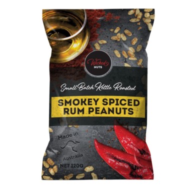 Wicked Nuts Kettle Smokey Spiced Rum Peanuts 120g - 1