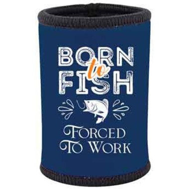 Born To Fish Forced To Work Stubby Holder - 1