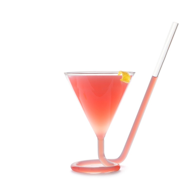 Martini Straw Glass