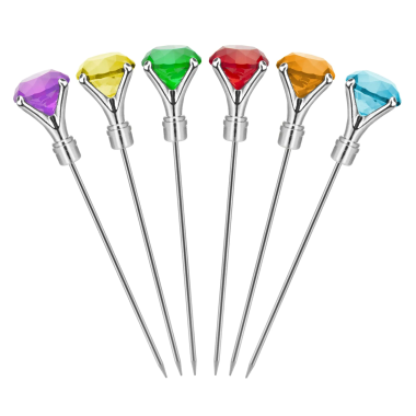 Diamond Cocktail Picks - Multicoloured by Final Touch - 2