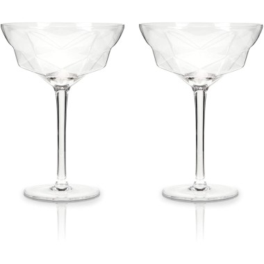 Faceted Martini Glasses Set of 2 By Viski - 3