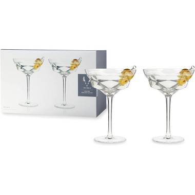Faceted Martini Glasses Set of 2 By Viski - 1