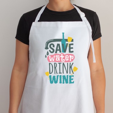Save Water Drink Wine Apron - 1