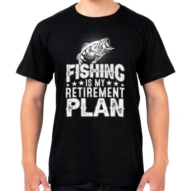 Fishing Is My Retirement Plan T-Shirt - Black - 1
