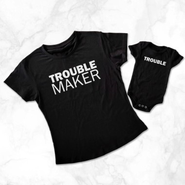 Trouble Maker Mother and Daughter Matching T-Shirt - 1