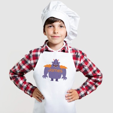 Personalised Monster with Name Kids Apron - 1