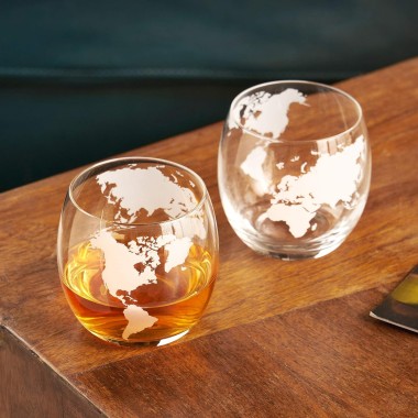 Globe Whiskey Tumblers Set of 2 By Viski - 1
