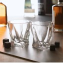 Twisted Whisky Glasses With Ice Rocks - Set of 2 - 4