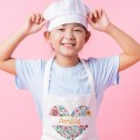 Personalised Floral Heart with Name Kids Apron - 1