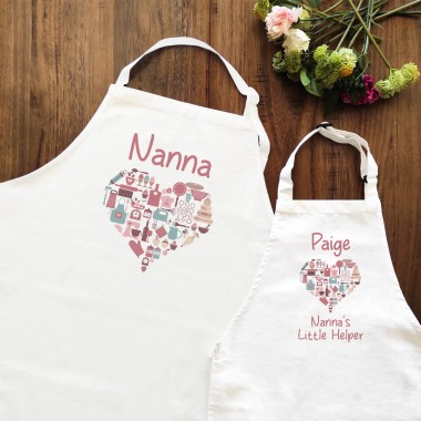 Personalised Little Helper Matching Adult and Child Apron Set - 1