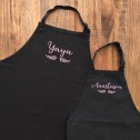 Personalised Matching Adult and Child Black Apron Set - 2