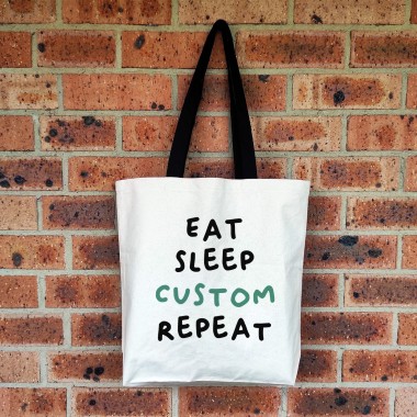Personalised Eat Sleep Repeat Tote Bag - 1