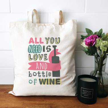 All You Need Is Love And A Bottle Of Wine Tote Bag - 1