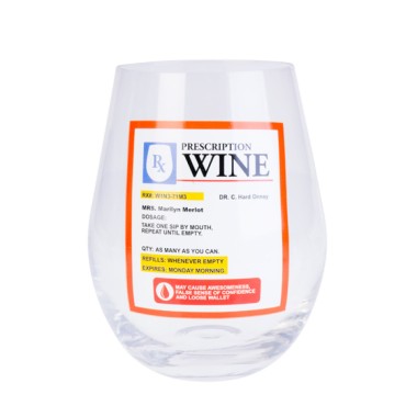 Prescription Stemless Wine Glass - 1
