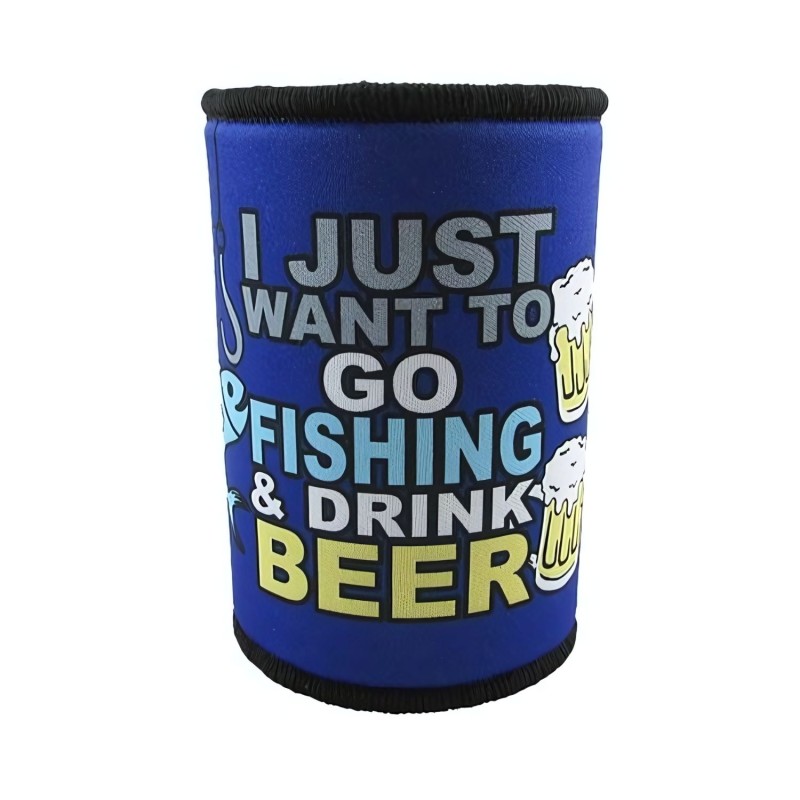 Fishing and Drink Beer Stubby Holder - 1